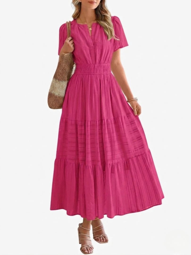 Suzanne - Boho Maxi Dress with V-Neck & Flowing Fit