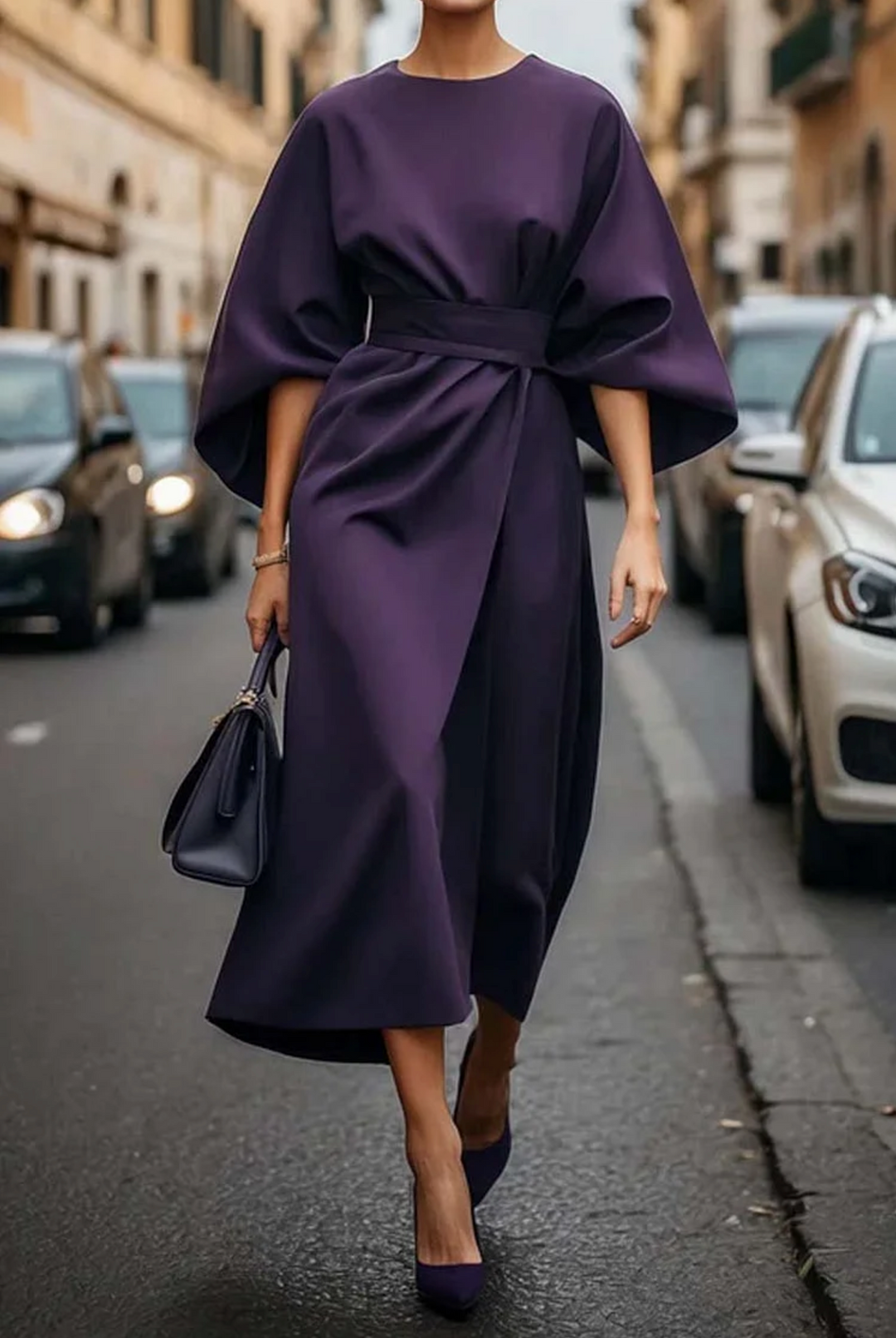Louise - Maxi Length Evening Dress with Belt