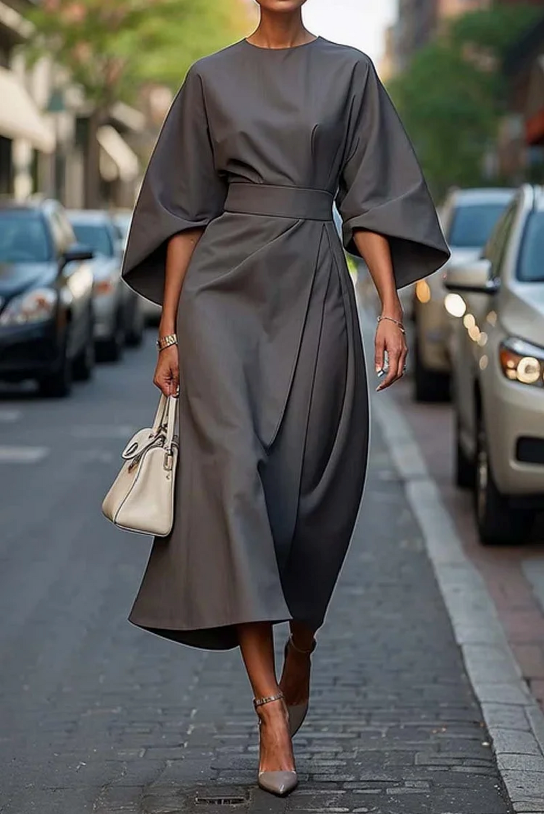 Louise - Maxi Length Evening Dress with Belt