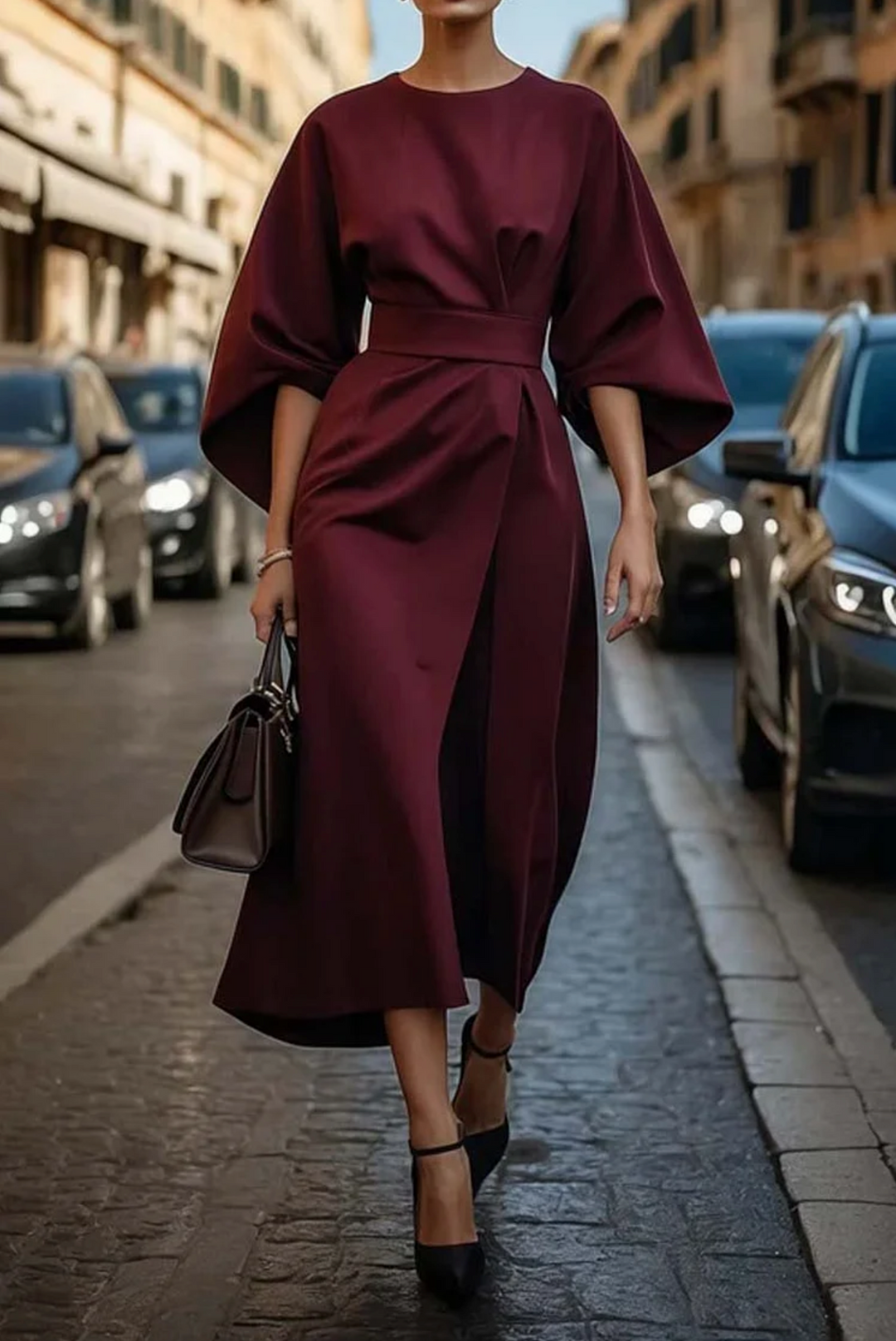 Louise - Maxi Length Evening Dress with Belt
