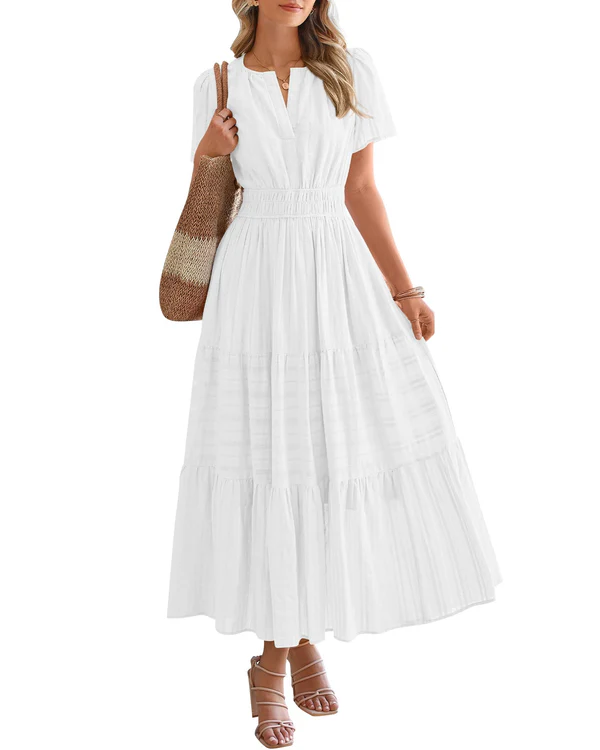 Suzanne - Boho Maxi Dress with V-Neck & Flowing Fit