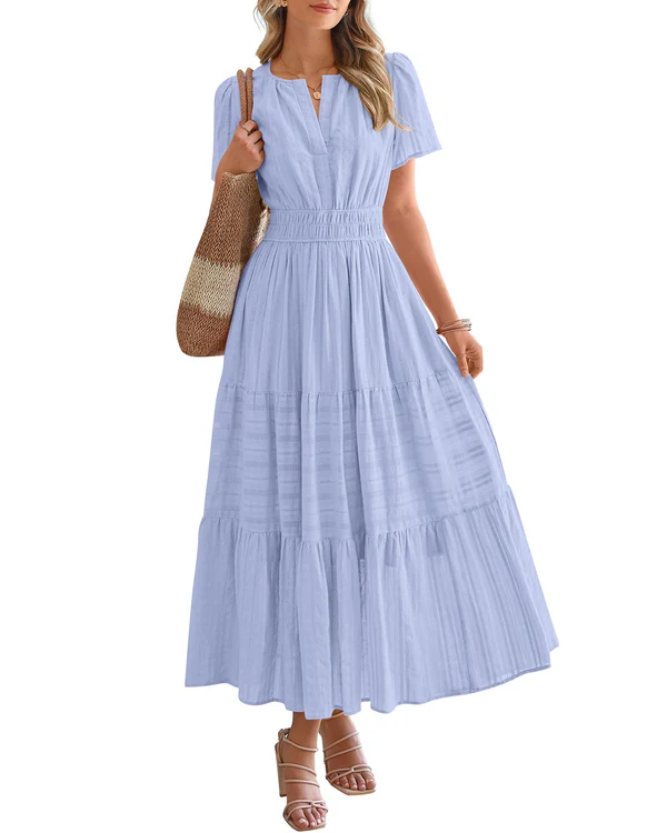 Suzanne - Boho Maxi Dress with V-Neck & Flowing Fit
