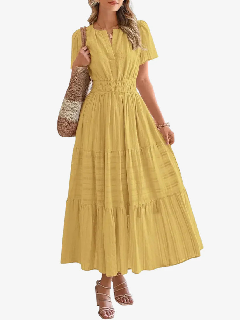 Suzanne - Boho Maxi Dress with V-Neck & Flowing Fit