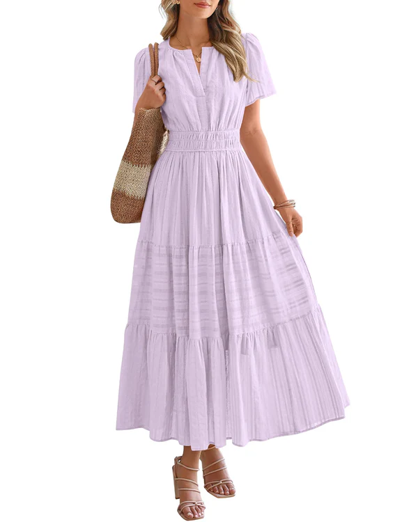 Suzanne - Boho Maxi Dress with V-Neck & Flowing Fit