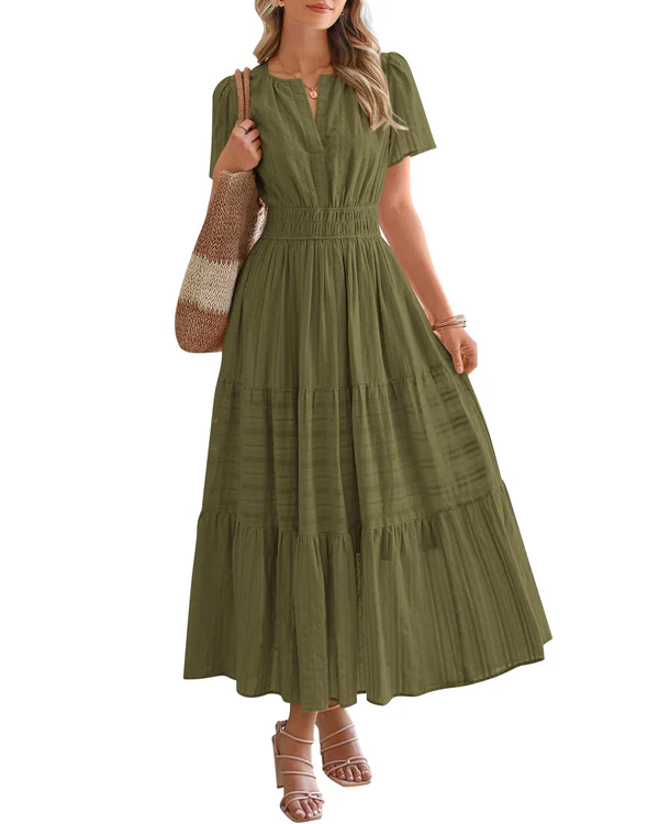 Suzanne - Boho Maxi Dress with V-Neck & Flowing Fit
