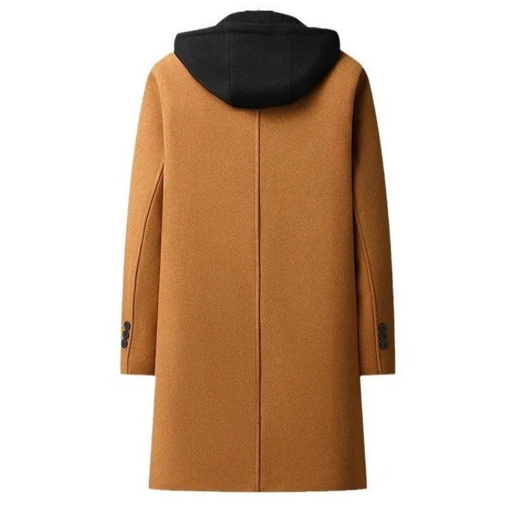 Abel | Men's Hooded Coat Layered Overcoat Button Front
