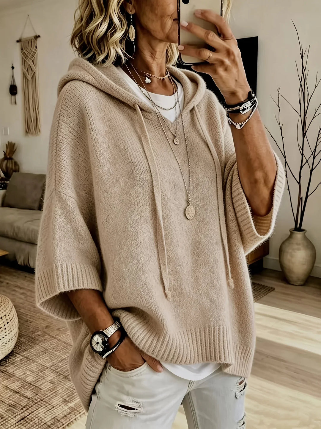 Alice | Women's Oversized Sweater Hoodie Wide Sleeve