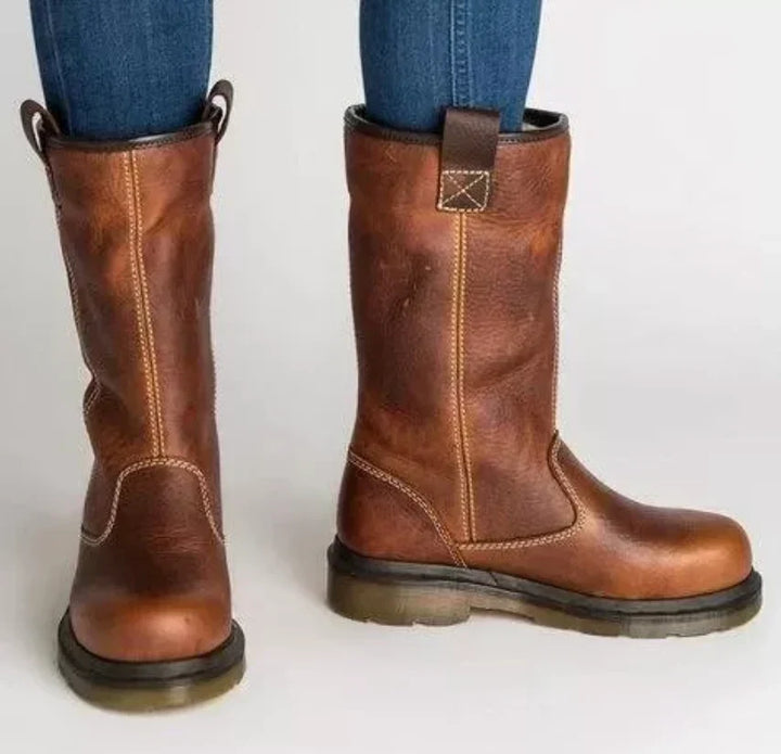 Alma | Women's Chunky Sole Pull On Mid Calf Boots