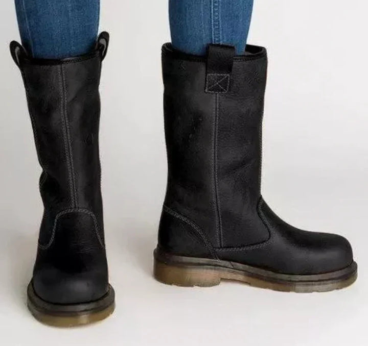 Alma | Women's Chunky Sole Pull On Mid Calf Boots