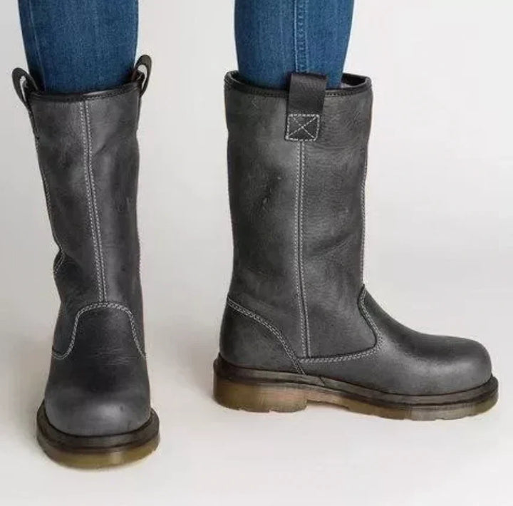 Alma | Women's Chunky Sole Pull On Mid Calf Boots