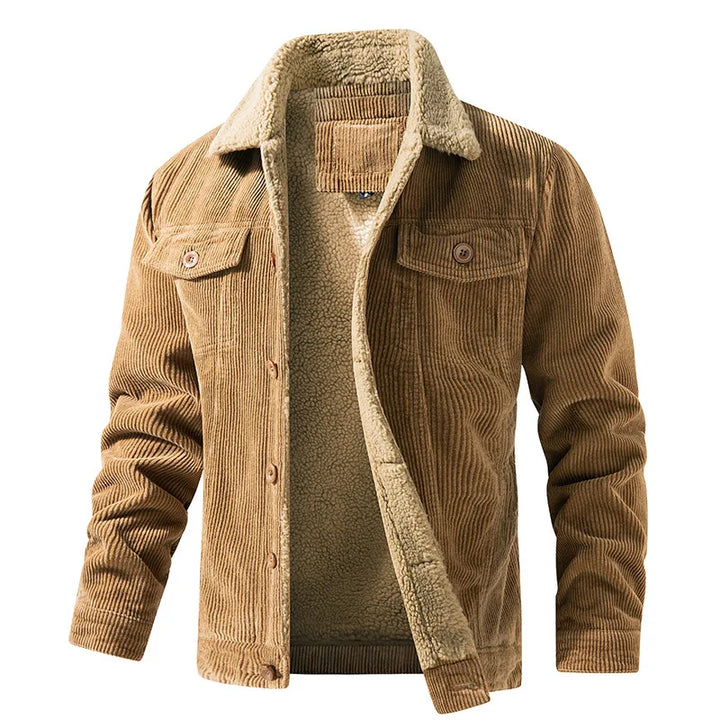 Bruce | Men's Corduroy Jacket Sherpa Lined Button Front
