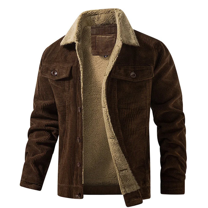 Bruce | Men's Corduroy Jacket Sherpa Lined Button Front