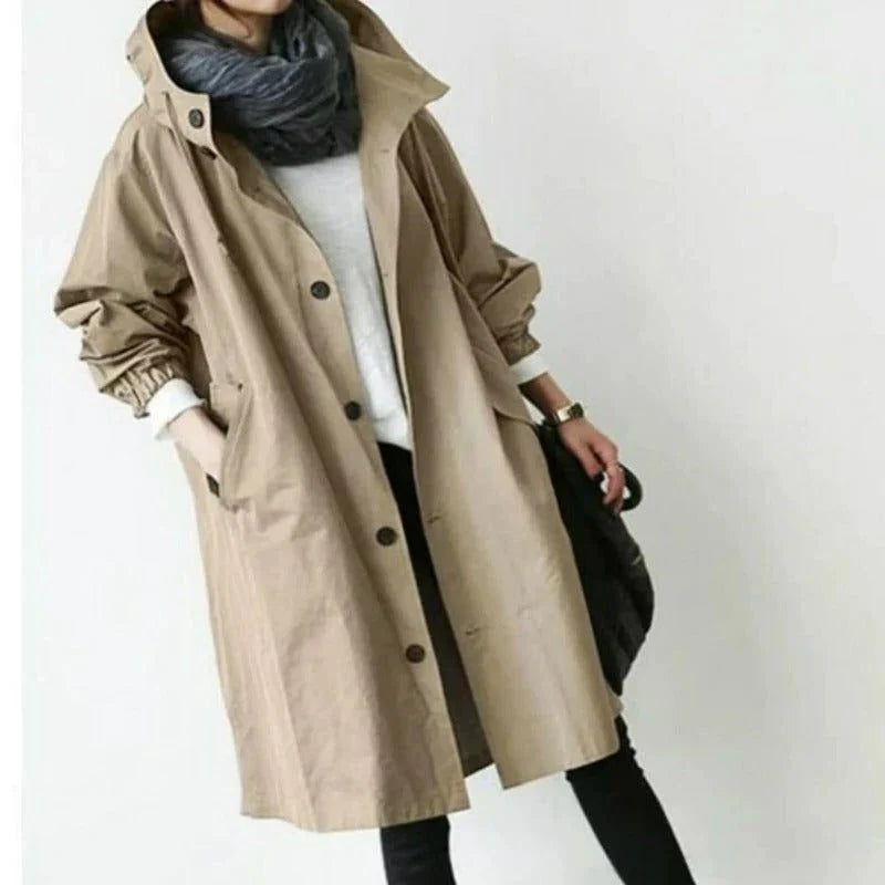 Carmen | Women's Long Rain Coat Hooded Parka Jacket