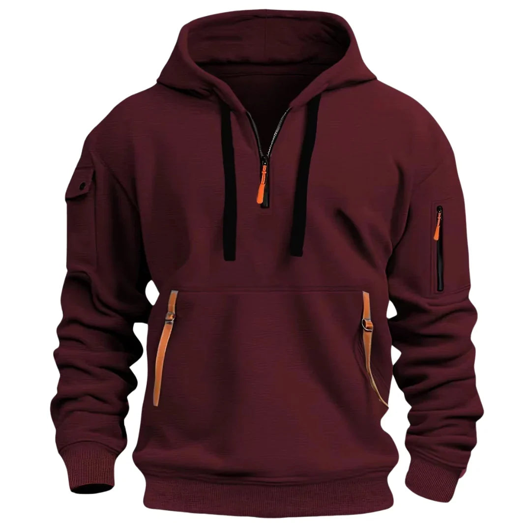 Carter | Men's Pullover Hoodie Quarter Zip Utility Pocket
