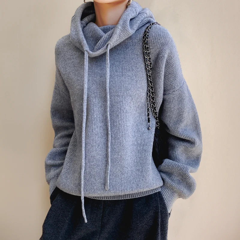 Chelsea | Women's Oversized Cowl Neck Hooded Sweater