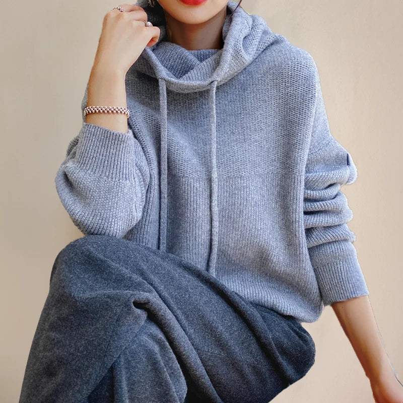 Chelsea | Women's Oversized Cowl Neck Hooded Sweater