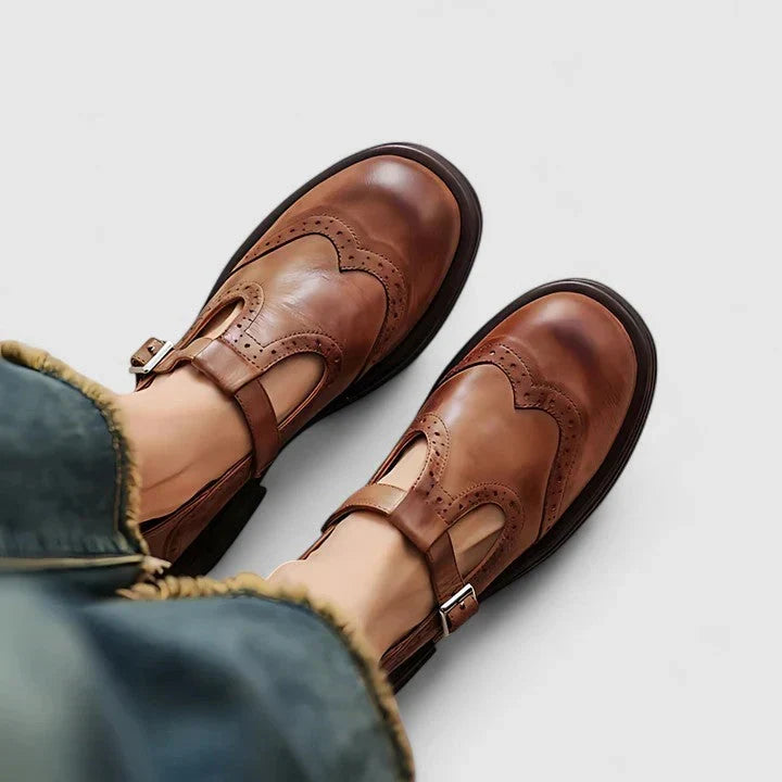 Cheryl | Women's Chunky Brogue Mary Jane Shoes