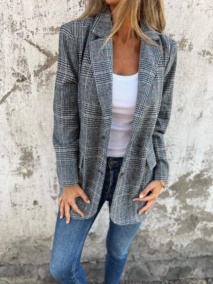 Daisy | Women's Glen Plaid Single Button Blazer Jacket