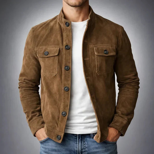 Dean | Men's Suede Effect Trucker Jacket Chest Pocket
