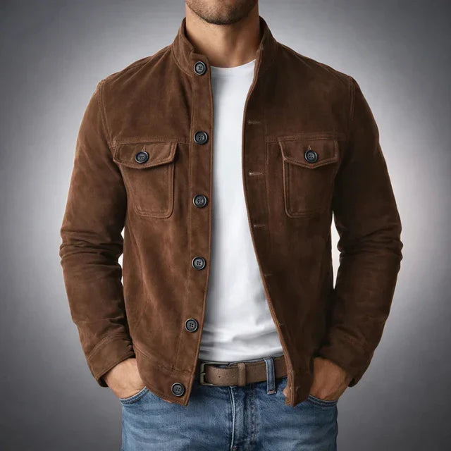 Dean | Men's Suede Effect Trucker Jacket Chest Pocket