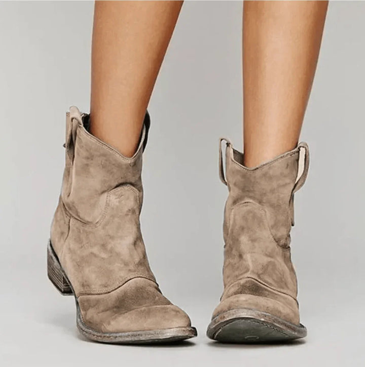 Diane | Women's Pull On Block Heel Slouch Boots