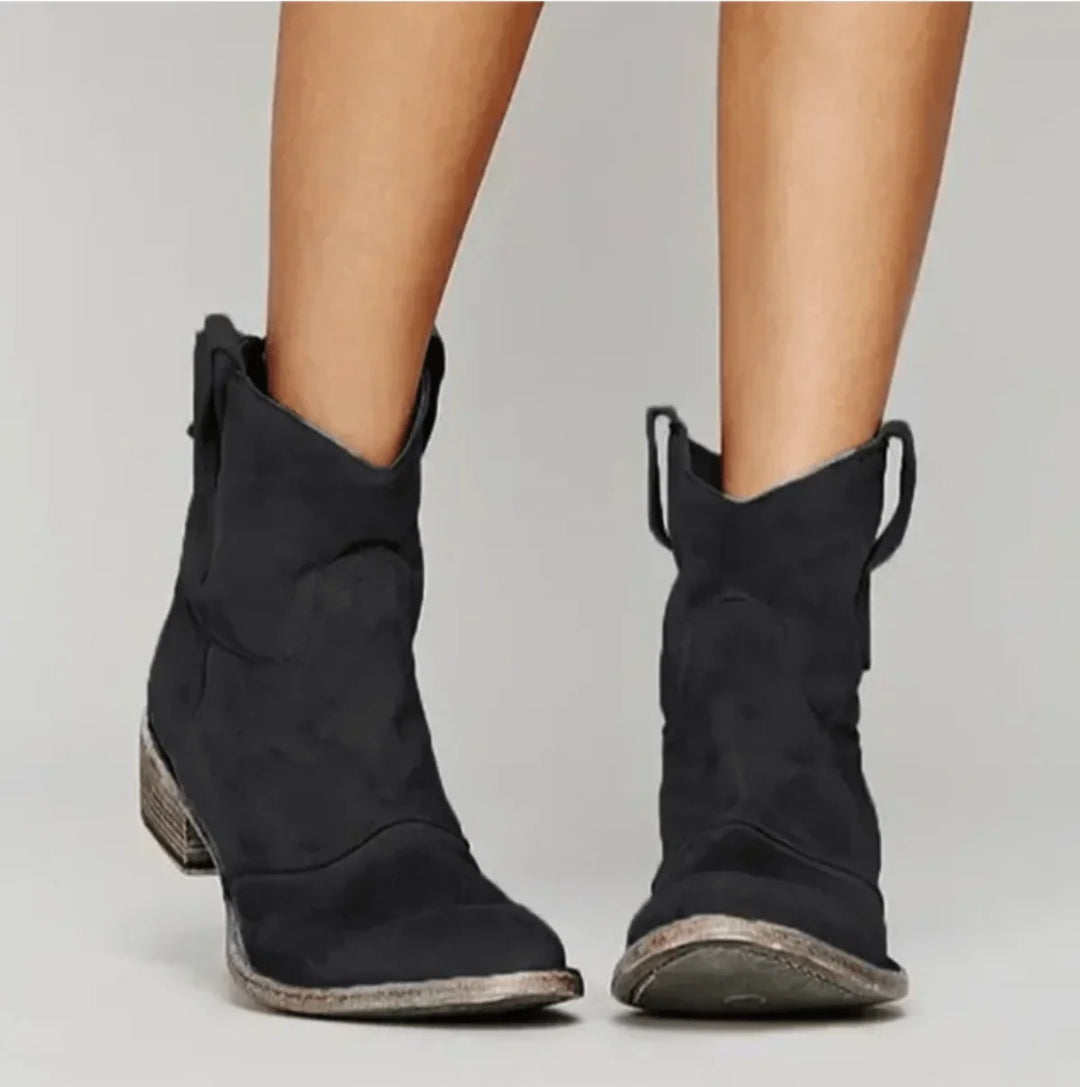 Diane | Women's Pull On Block Heel Slouch Boots