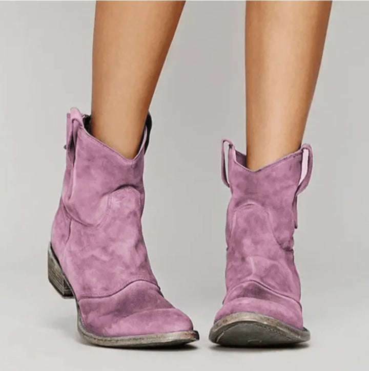 Diane | Women's Pull On Block Heel Slouch Boots