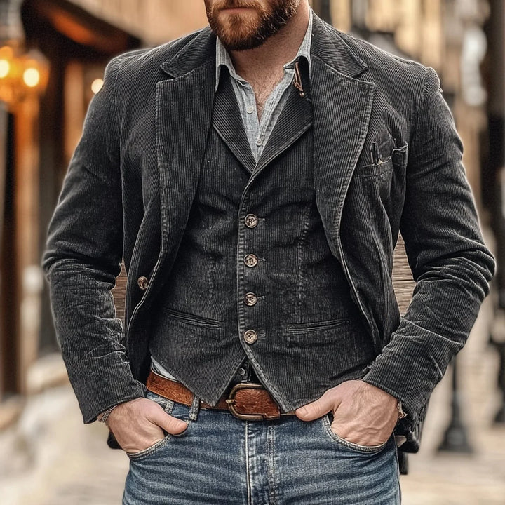 Dominic | Men's Suit Jacket Corduroy Blazer and Vest Set