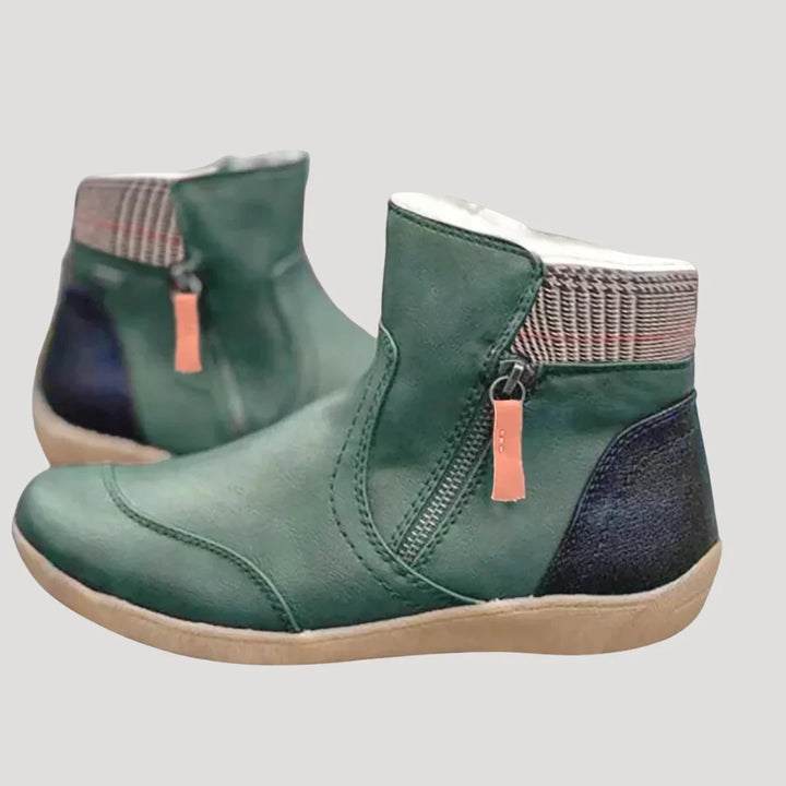 Eden | Women's Flat Ankle Boots Zip Comfortable Boots