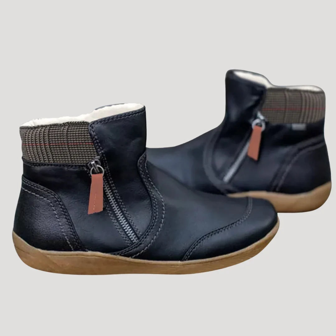 Eden | Women's Flat Ankle Boots Zip Comfortable Boots