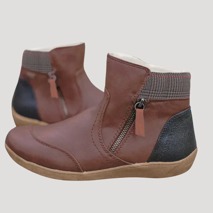 Eden | Women's Flat Ankle Boots Zip Comfortable Boots