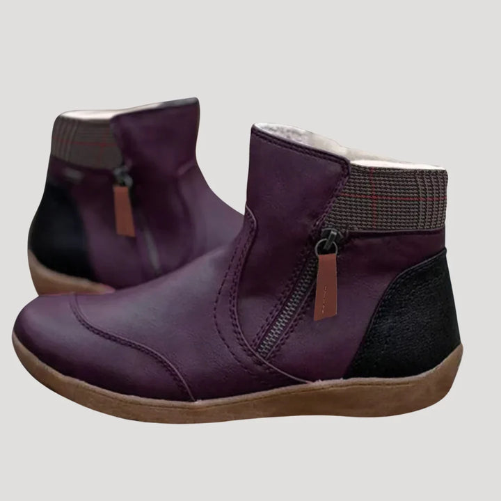 Eden | Women's Flat Ankle Boots Zip Comfortable Boots