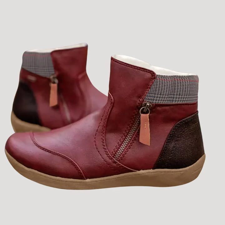 Eden | Women's Flat Ankle Boots Zip Comfortable Boots