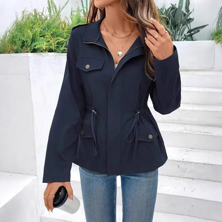 Elena | Women's Utility Jacket Drawstring Waist Rain Jacket