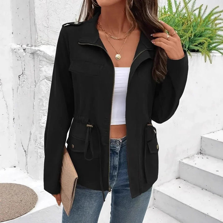 Elena | Women's Utility Jacket Drawstring Waist Rain Jacket