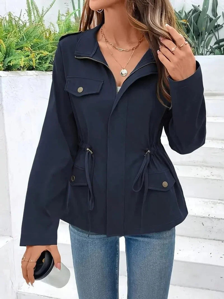 Elena | Women's Utility Jacket Drawstring Waist Rain Jacket