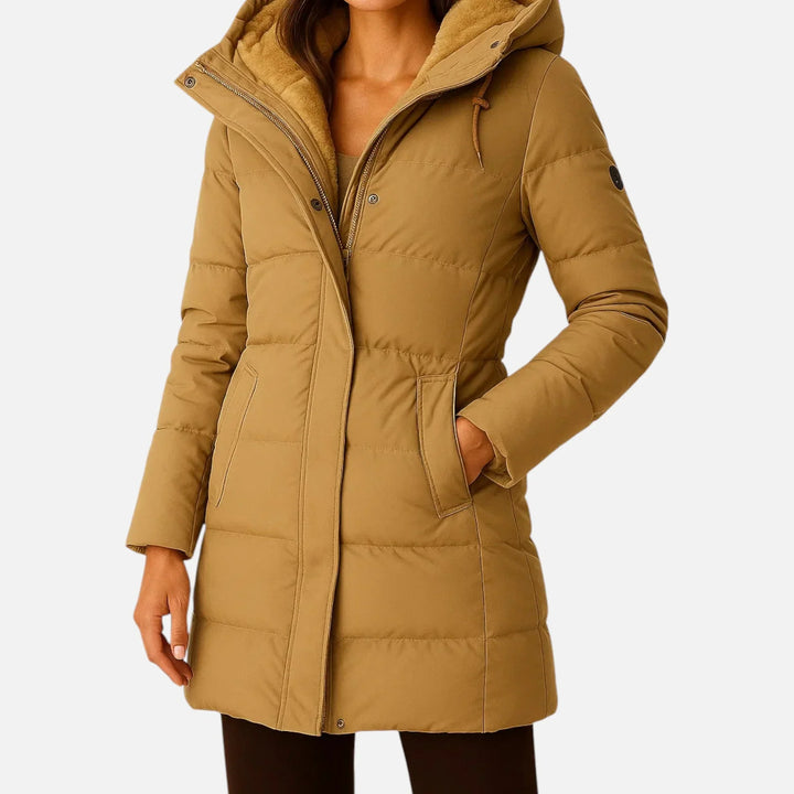 Erika | Women's Hooded Longline Quilted Puffer Coat