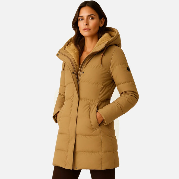 Erika | Women's Hooded Longline Quilted Puffer Coat