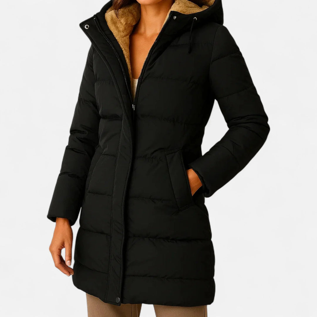 Erika | Women's Hooded Longline Quilted Puffer Coat