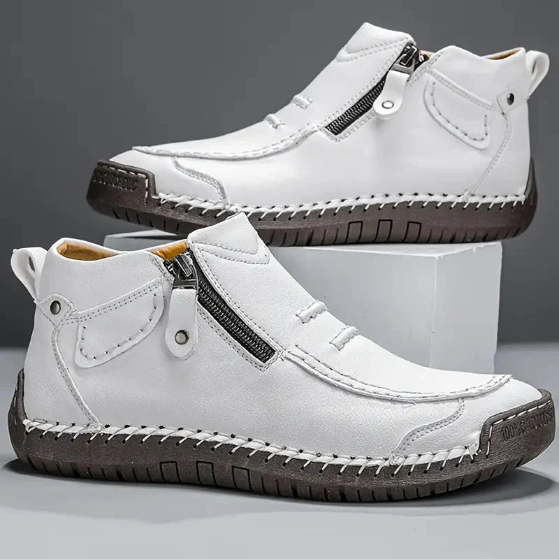 Harvey | Men's Moccasin Boots Side Zip Stitched Casual Shoes