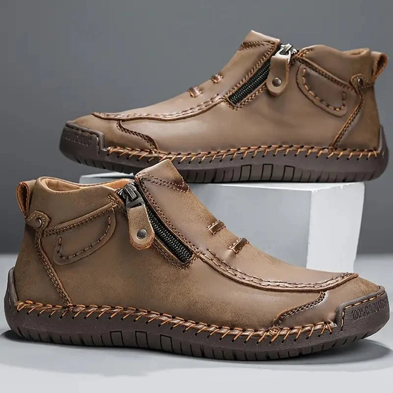 Harvey | Men's Moccasin Boots Side Zip Stitched Casual Shoes