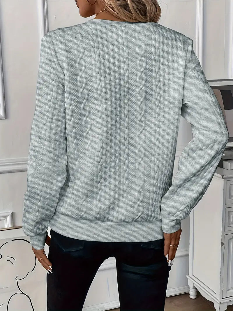 Holly | Women's Relaxed Cable Knit Half Zip Sweater