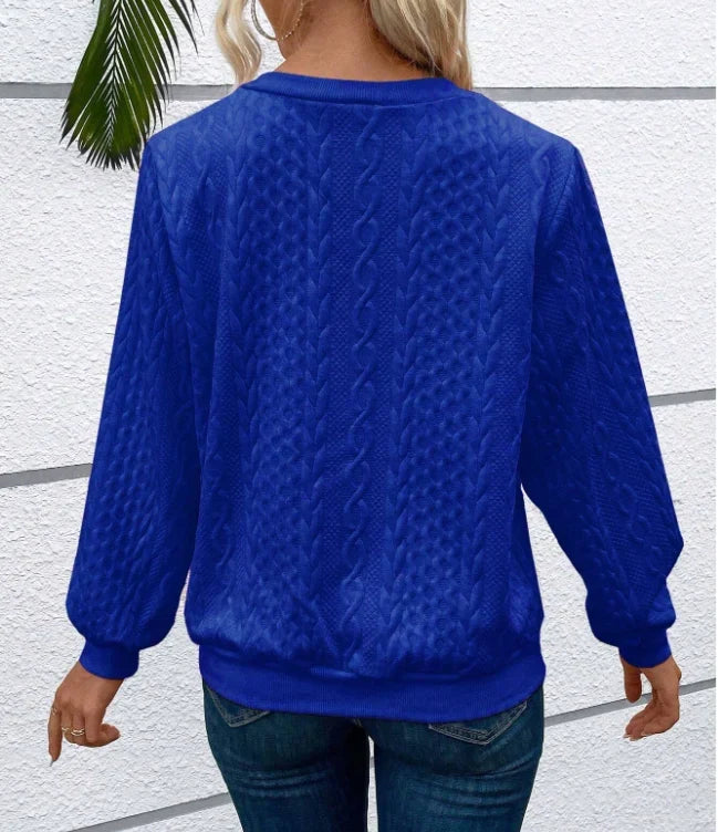 Holly | Women's Relaxed Cable Knit Half Zip Sweater