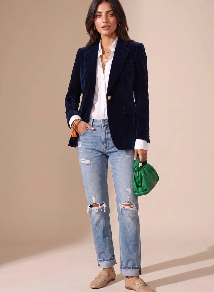 Holly | Women's Velvet Blazer Jacket Slim Fit Tailored