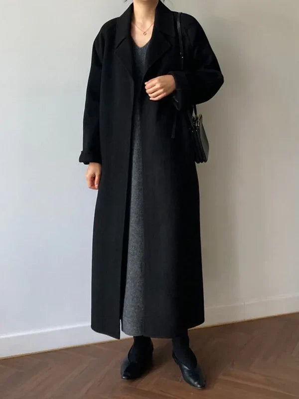 Iris | Women's Long Coat Belted Wrap Coat Oversized Fit