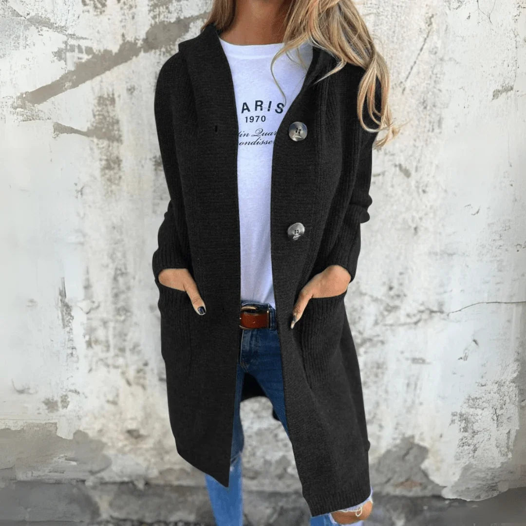 Jacqueline | Women's Collared Pocket Longline Cardigan