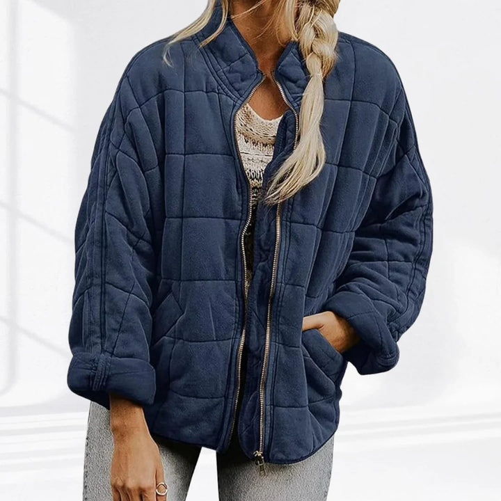Janet | Women's Oversized Stand Collar Quilted Bomber Jacket