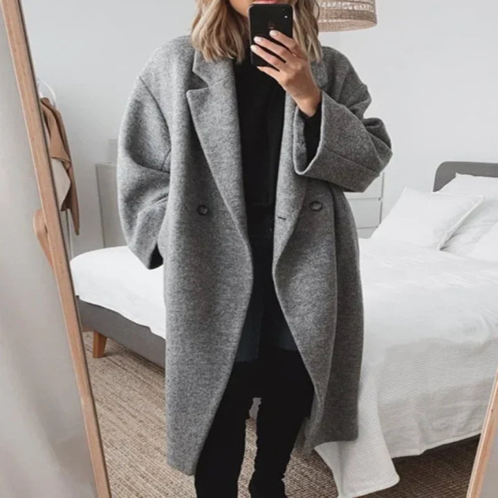 Janice | Women's Double Breasted Longline Oversized Coat