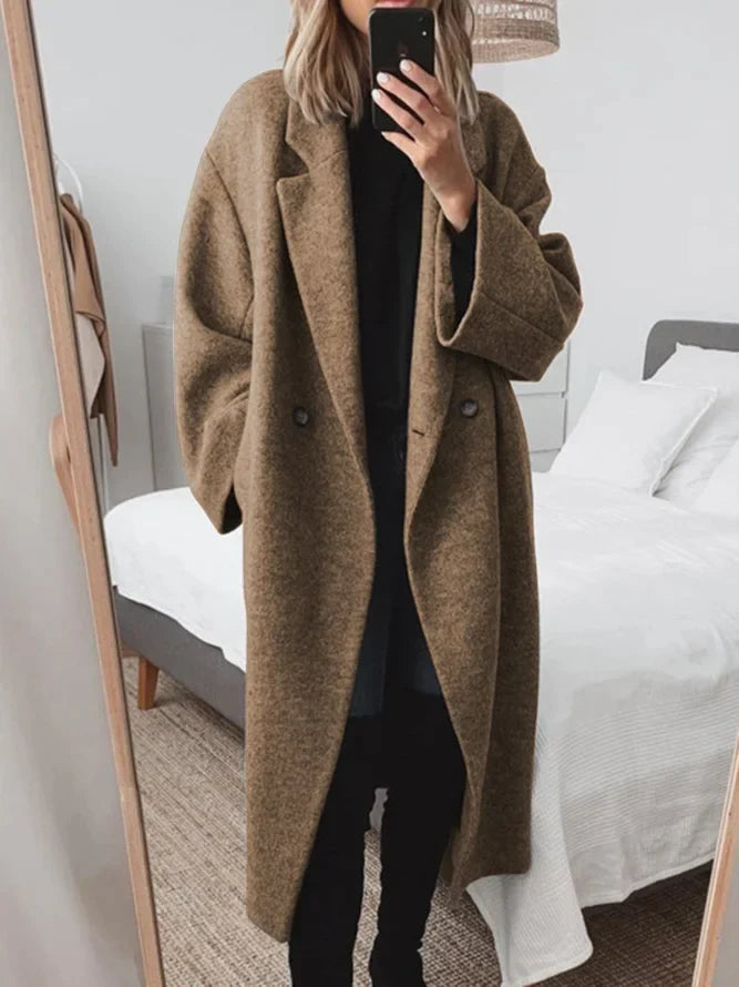 Janice | Women's Double Breasted Longline Oversized Coat