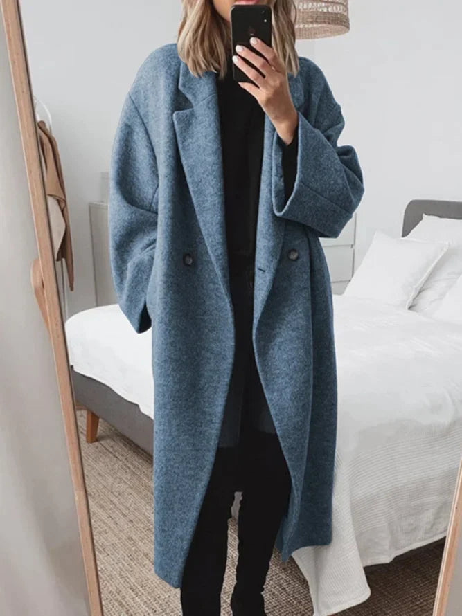 Janice | Women's Double Breasted Longline Oversized Coat